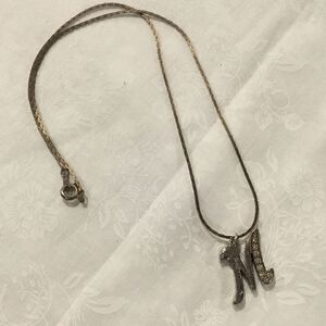 Goldtone Initial M Necklace